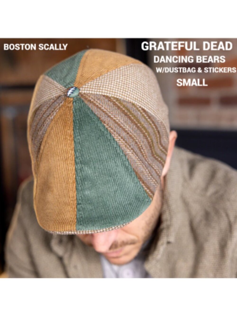 Boston Scally GRATEFUL DEAD Collab 8 Panel Cap SMALL W/ Dust Bag & Stickers